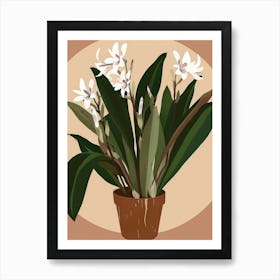 Orchid In A Pot Art Print