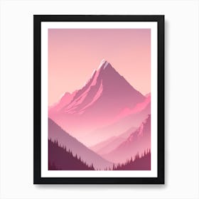 Misty Mountains Vertical Background In Pink Tone 49 Art Print