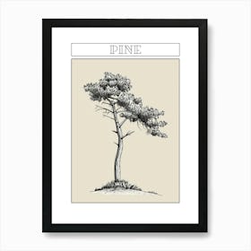 Pine Tree Minimalistic Drawing 2 Poster Art Print