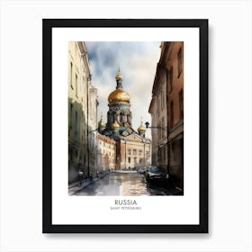 Saint Petersburg, Russia 3 Watercolor Travel Poster Art Print
