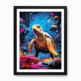 Turtle In Space 2 Art Print