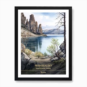 Pribaikalsky National Park Russia Watercolour 4 Art Print