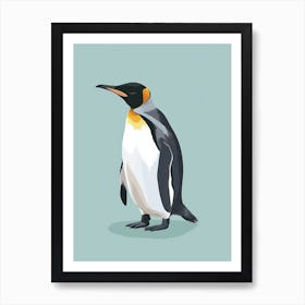King Penguin Carcass Island Minimalist Illustration 4 Art Print