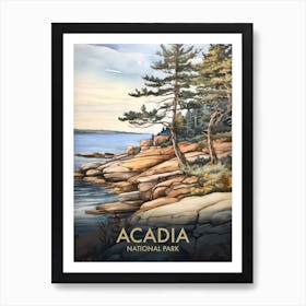 Acadia National Park Vintage Travel Poster 6 Art Print