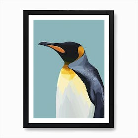 King Penguin Laurie Island Minimalist Illustration 2 Art Print