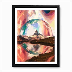 Surreal Abstract Mountain Landscape Poster