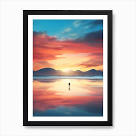 Luskentyre Sands Isle Of Harris Scotland At Sunset, Vibrant Painting 3 Art Print