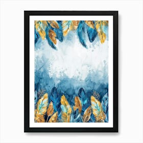 Watercolor Feathers Background 1 Art Print