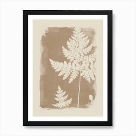 Beige Fern, Botanical Art, Minimalist, Cottage Core Art Print