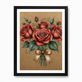 Roses Bouquet Art Print