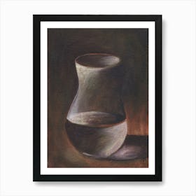 Glass Jug With Water Study - figurative classical old master style painting still life vertical kitchen dining Art Print