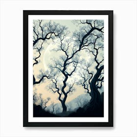 Moonlight In The Forest Art Print