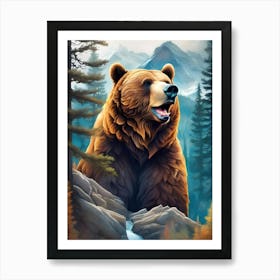 Bear In The Forest 1 Art Print