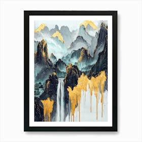 Jura Golden Peaks - Abstract Majesty Art Print