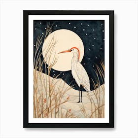 Bird Illustration Stork 1 Art Print