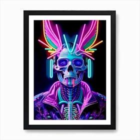 Neon Skull 22 Art Print