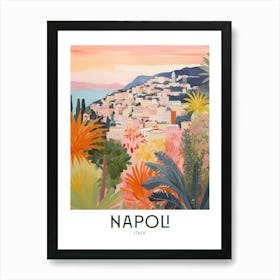 Napoli, Italy Maximalist Travel Poster Vibrant Colour Art Print