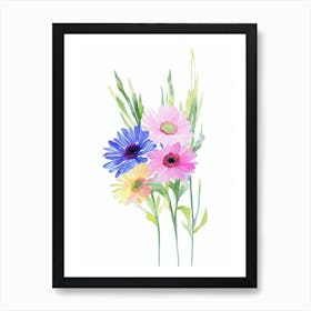 Gerberas 2 Watercolour Flower Art Print