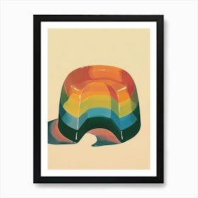Rainbow Jelly Jell O Beige Illustration 4 Art Print