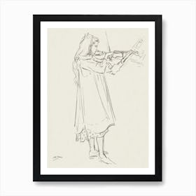 Girl Playing The Violin, Jan Toorop Art Print