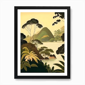 Flores Island Indonesia Rousseau Inspired Tropical Destination Art Print