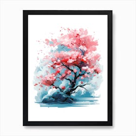 Sakura Tree Abstract Painting Art Print