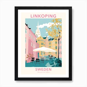 Linkoping, Sweden, Flat Pastels Tones Illustration 4 Poster Art Print