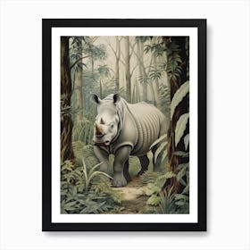 Grey Rhino Exploring Nature 2 Art Print