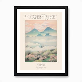 Flower Market Mount Akagi In Gunma Japanese Landscape 4 Poster Art Print