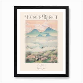 Flower Market Mount Akagi In Gunma Japanese Landscape 4 Poster Poster