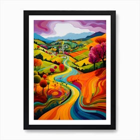 Bold Lines English Countryside Art Print