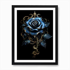 Blue Rose Art Print