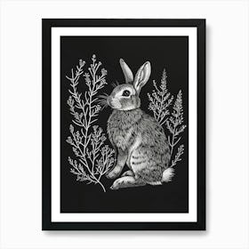 Satin Rabbit Minimalist Illustration 4 Art Print
