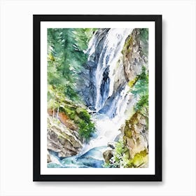 Trümmelbach Falls, Switzerland Water Colour  (3) Art Print