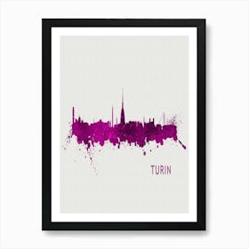 Turin Italy City Purple Art Print