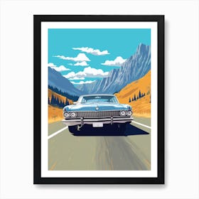 A Buick Regal In The Route Des Grandes Alpes Illustration 4 Art Print