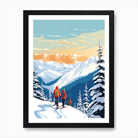 Whistler Blackcomb   British Columbia Canada, Ski Resort Illustration 3 Art Print