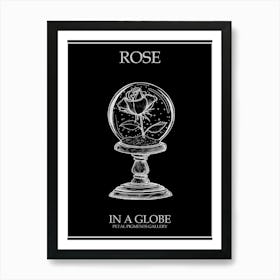 Rose In A Globe Line Drawing 2 Poster Inverted Art Print