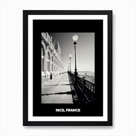 Poster Of Nice, France, Mediterranean Black And White Photography Analogue 4 Art Print
