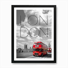 Red Buses In London 1 Art Print