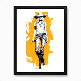 Cowgirl Ink Style 3 Art Print