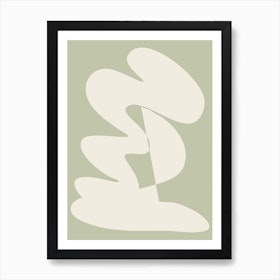 Contemporary Minimalist Abstract Geometric in Sage Green Art Print