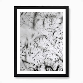 Abstract Black White Grass Art Print