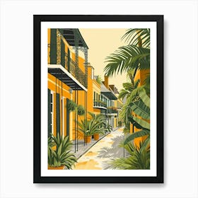 French Quarter Storybook Illustration 3 Art Print