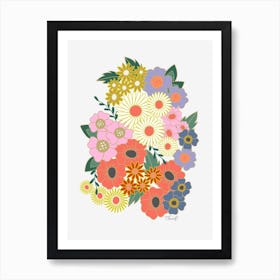 Vintage Wild Flower Power Art Print