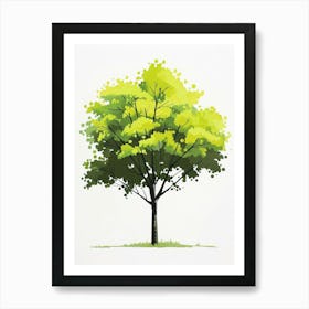 Lime Tree Pixel Illustration 2 Art Print