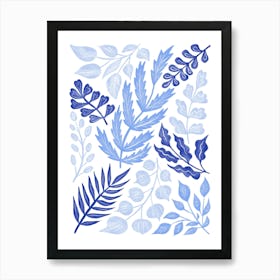 Elegant Blue Branches Art Print