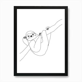 Sloth Coloring Page Poster