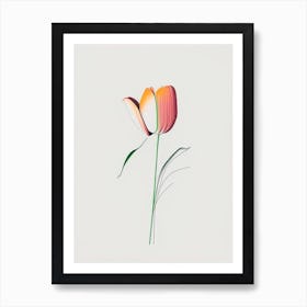 Tulip Floral Minimal Line Drawing 3 Flower Art Print