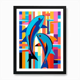 Dolphin Abstract Pop Art 5 Art Print